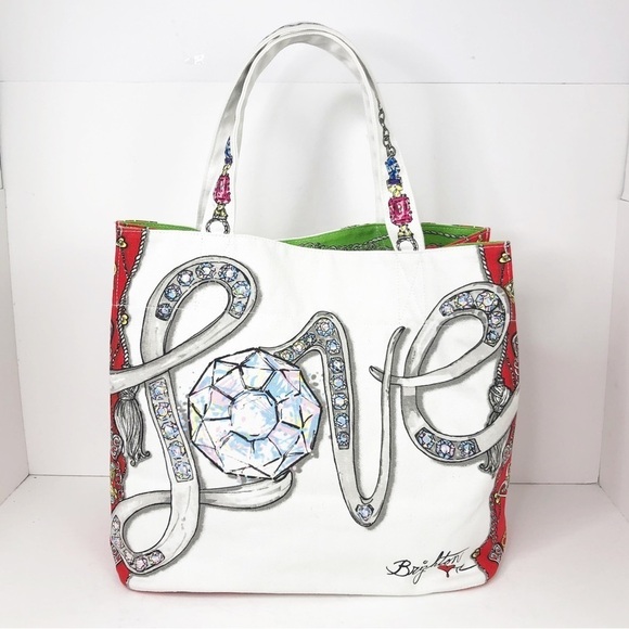 𝅺Brighton all that glitters canvas graphic print tote bag - Picture 2 of 9